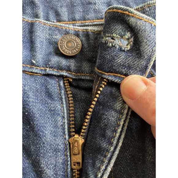 Vintage 70s Levis 646 Dark Wash High Rise Flare Crop Women's Petite 27X25 - Picture 9 of 11